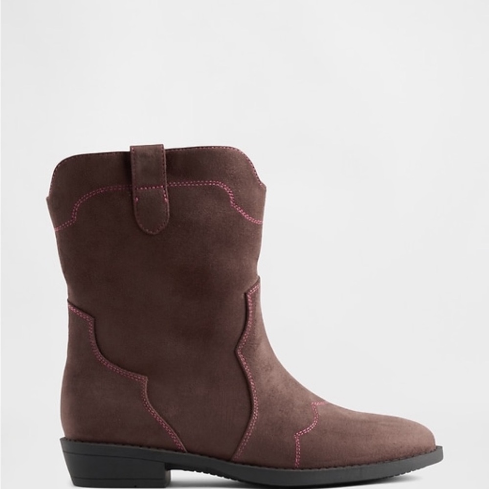 New with tags GAP Kids Brown vegan leather Western cowboy Boots